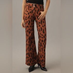 Leopard Print Wide-Leg Pants